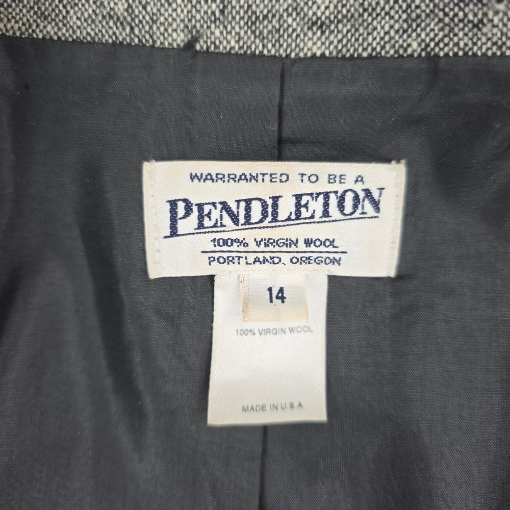 Pendleton Vintage Grey Donegal Tweed Wool Pant Suit Blazer Trousers Size 14 USA - Picture 6 of 14